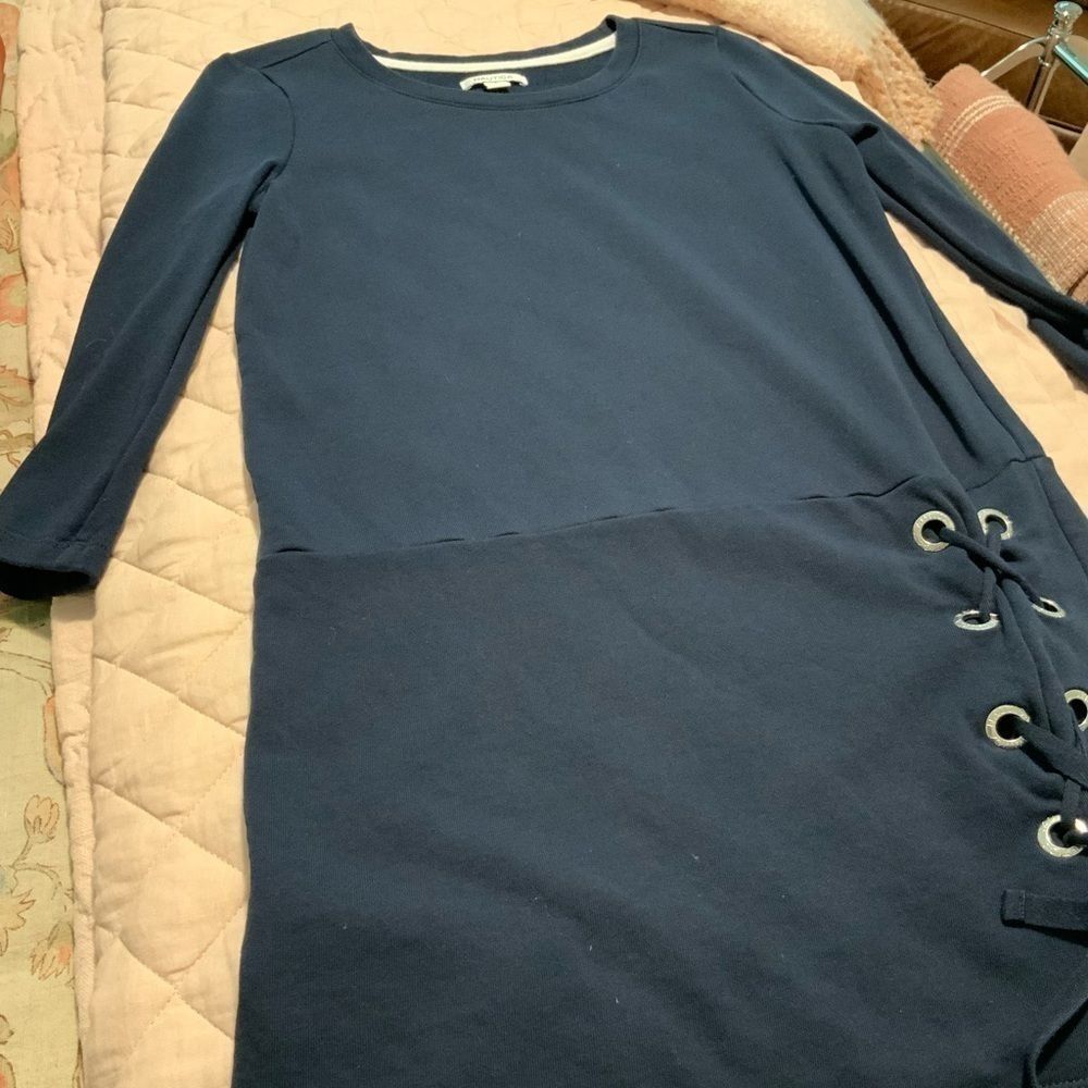 Nautica navy blue dress with ties on side size S